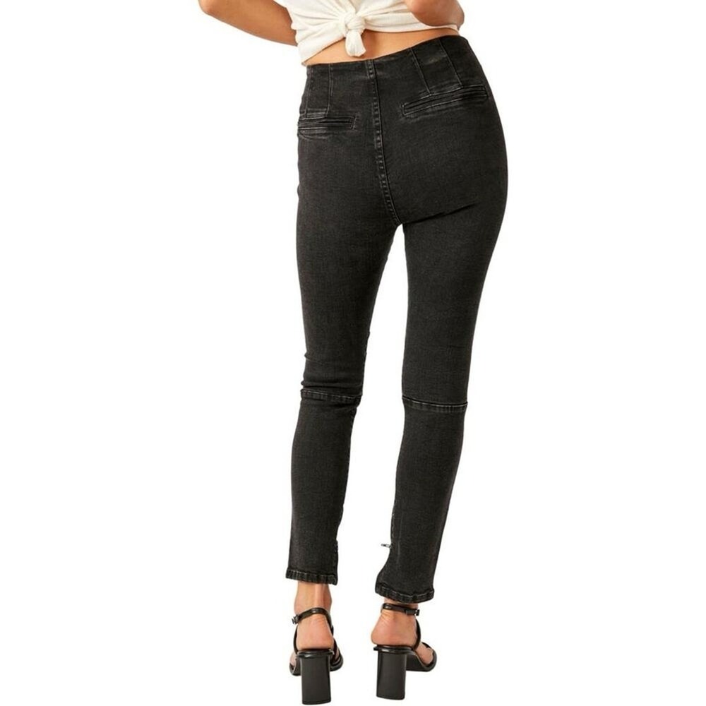 Free People We The Free Bella Moto Mid Rise Skinny Jeans Sz.24 NWT - Picture 6 of 9